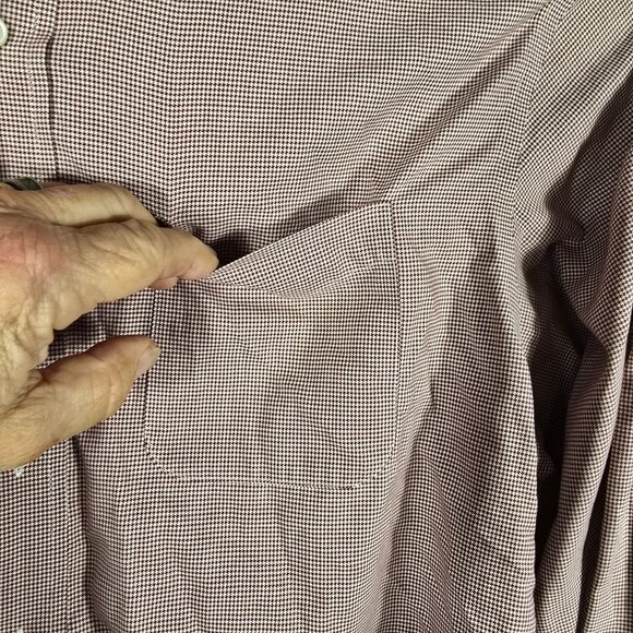 L.L. Bean Button‎ Down Dress Shirt XL Men's Maroon White Long Sleeve - Picture 8 of 8